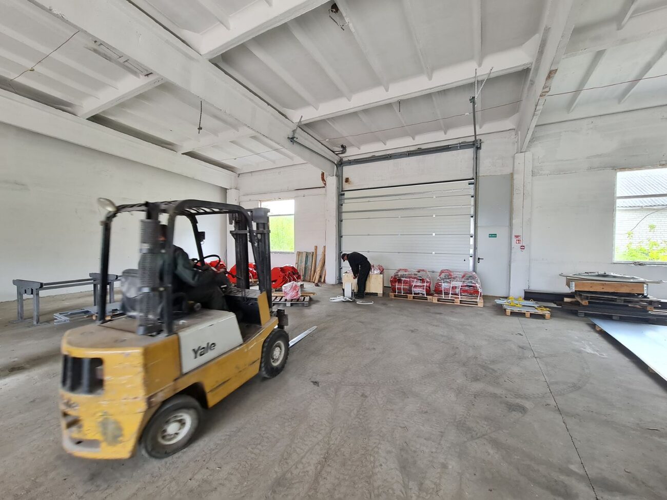 Forklift inside production premises